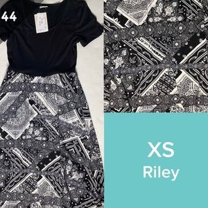 XS Riley dress black and white